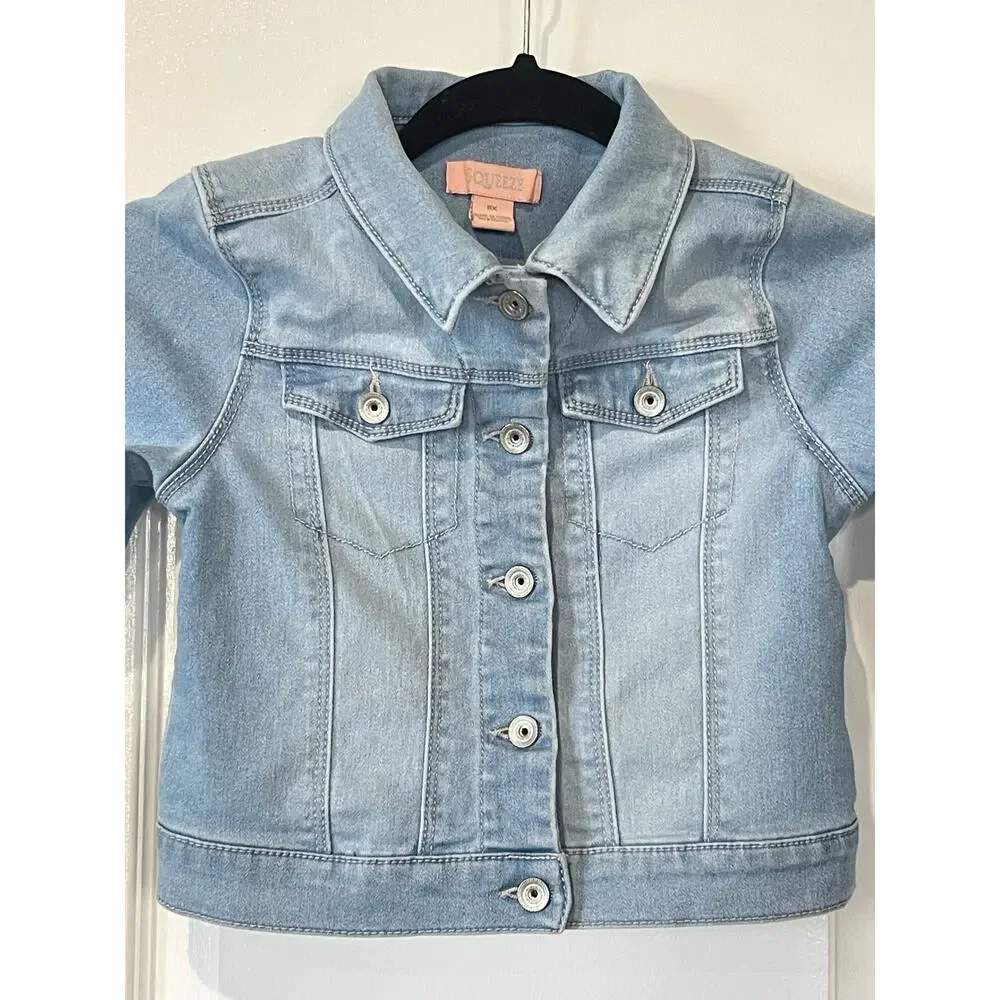 Squeeze Girls Faded Jean Jacket Size 6